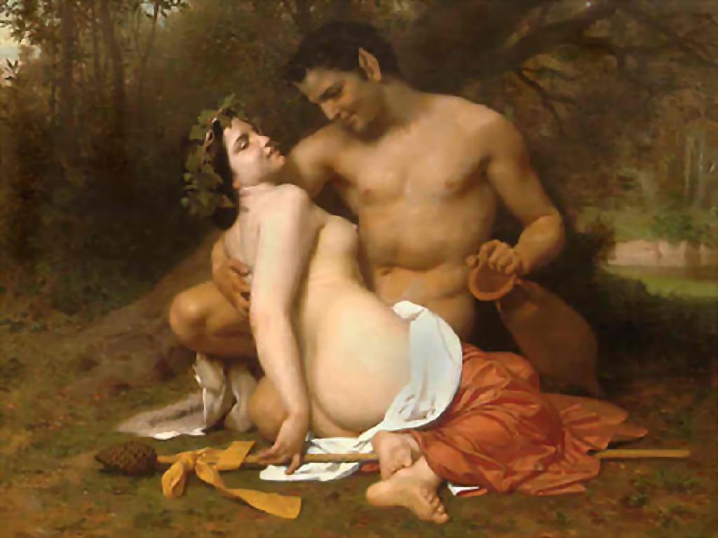Faune And Bacchante by William Bouguereau